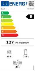 Étiquette énergie du Bosch KGN362LBF