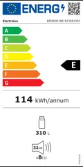 Étiquette énergie du Electrolux ERD6DE18S