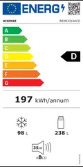 Étiquette énergie du Hisense RB3N331NACD