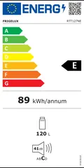 Étiquette énergie du Frigelux RTT127NE