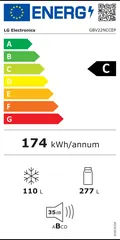 Étiquette énergie du LG GBV22NCCEP