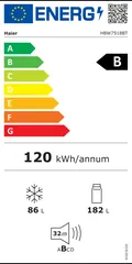 Étiquette énergie du Haier HBW7518BT