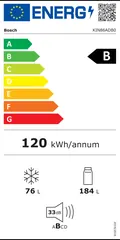 Étiquette énergie du Bosch KIN86ADB0