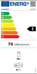Étiquette énergie du CLIMADIFF CUVEE18