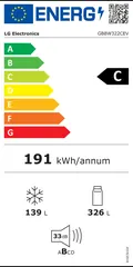 Étiquette énergie du LG GBBW322CEV
