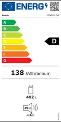 Étiquette énergie du Bosch KSN36VLDG
