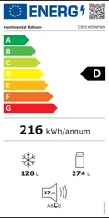 Étiquette énergie du Continental Edison CEFC400NFWD
