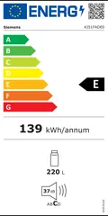 Étiquette énergie du Siemens KI51FADE0