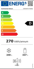 Étiquette énergie du Continental Edison CERANF577NFBD