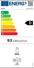 Étiquette énergie du Bosch KSV36VLDP
