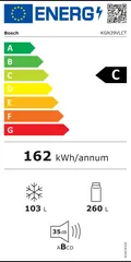 Étiquette énergie du Bosch KGN39VLCT