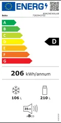 Étiquette énergie du Beko B5RCNE365LXB