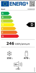 Étiquette énergie du Bosch KGN86AIDR