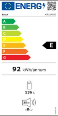 Étiquette énergie du Bosch KIR21NSE0